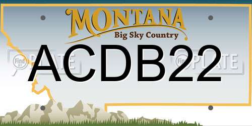 ACDB22 Montana License Plate
