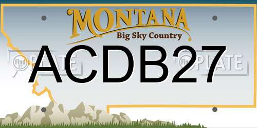 ACDB27 Montana License Plate