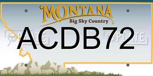 ACDB72 Montana License Plate