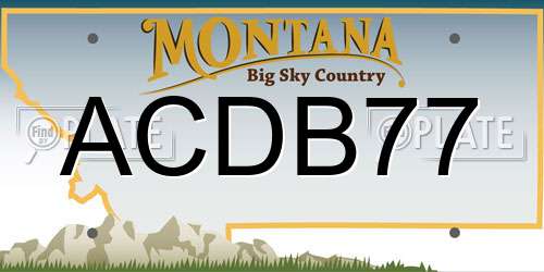 ACDB77 Montana License Plate