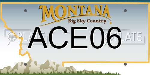 ACE06 Montana License Plate