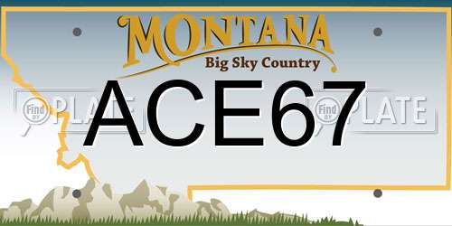 ACE67 Montana License Plate