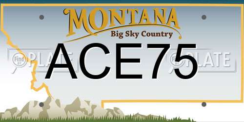 ACE75 Montana License Plate