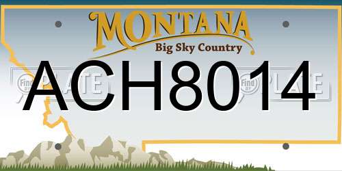 ACH8014 Montana License Plate