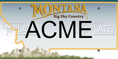 ACME Montana License Plate
