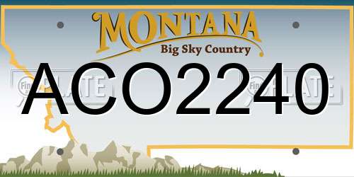 ACO2240 Montana License Plate