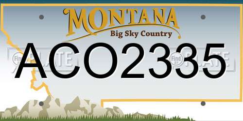 ACO2335 Montana License Plate