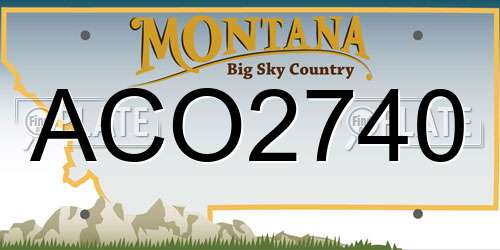 ACO2740 Montana License Plate