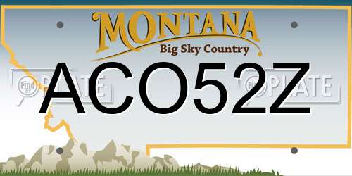 ACO52Z Montana License Plate