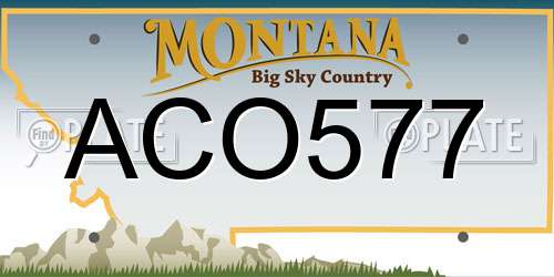 ACO577 Montana License Plate