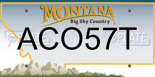ACO57T Montana License Plate