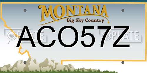 ACO57Z Montana License Plate