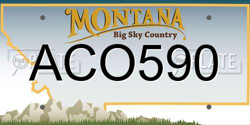 ACO590 Montana License Plate