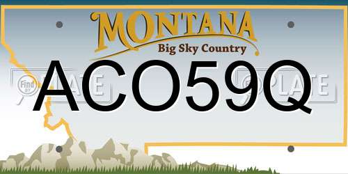 ACO59Q Montana License Plate