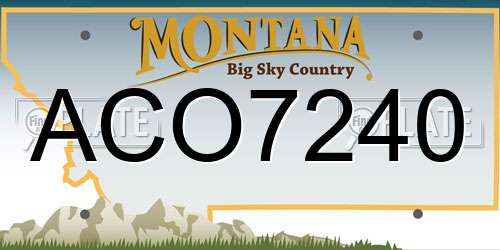 ACO7240 Montana License Plate
