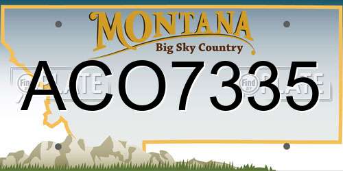 ACO7335 Montana License Plate