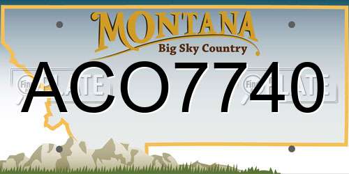 ACO7740 Montana License Plate