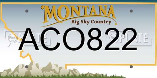ACO822 Montana License Plate