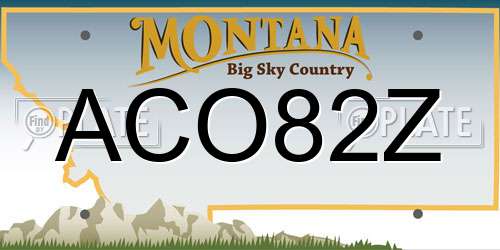 ACO82Z Montana License Plate