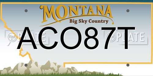 ACO87T Montana License Plate