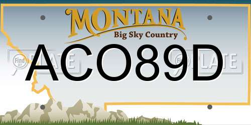 ACO89D Montana License Plate