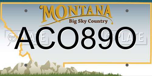 ACO89O Montana License Plate