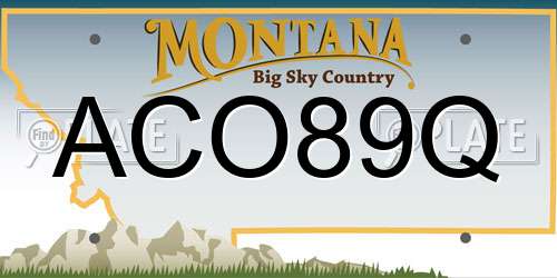 ACO89Q Montana License Plate