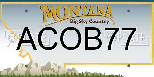 ACOB77 Montana License Plate
