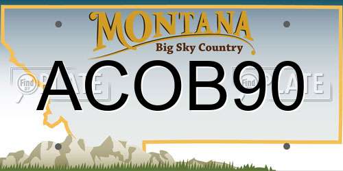 ACOB90 Montana License Plate