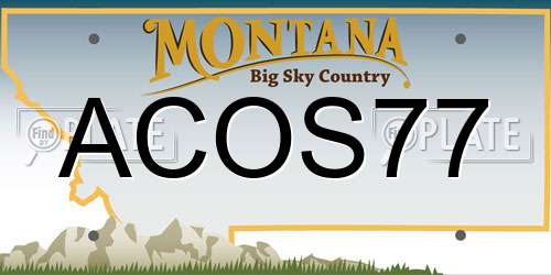 ACOS77 Montana License Plate