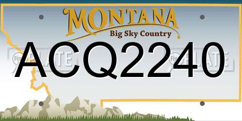 ACQ2240 Montana License Plate
