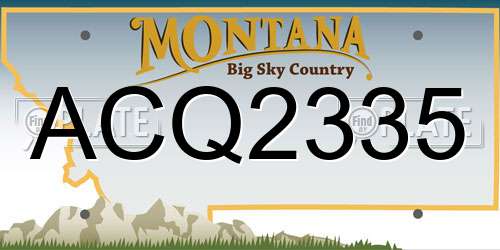 ACQ2335 Montana License Plate