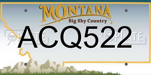 ACQ522 Montana License Plate