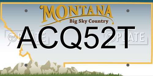 ACQ52T Montana License Plate