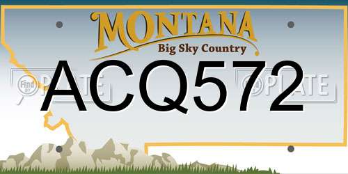 ACQ572 Montana License Plate