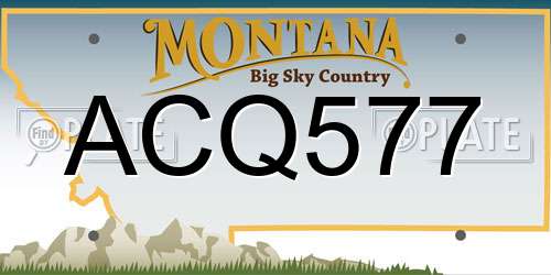 ACQ577 Montana License Plate