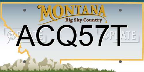 ACQ57T Montana License Plate