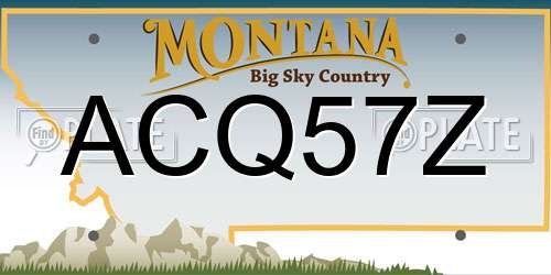 ACQ57Z Montana License Plate