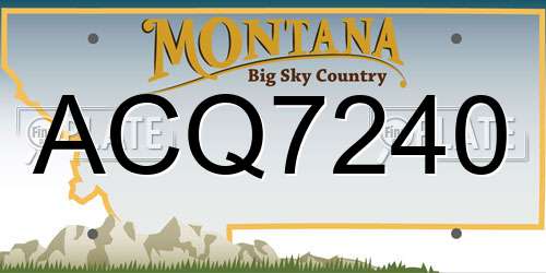ACQ7240 Montana License Plate