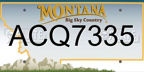 ACQ7335 Montana License Plate