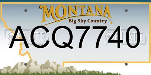 ACQ7740 Montana License Plate