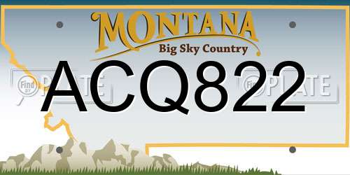 ACQ822 Montana License Plate