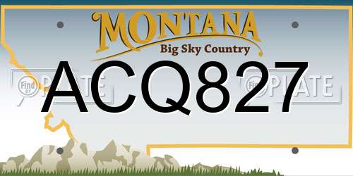 ACQ827 Montana License Plate