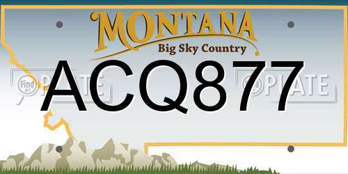 ACQ877 Montana License Plate