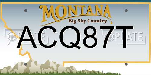ACQ87T Montana License Plate