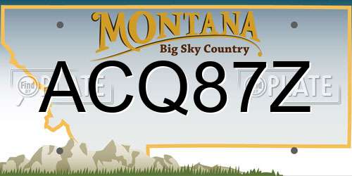 ACQ87Z Montana License Plate