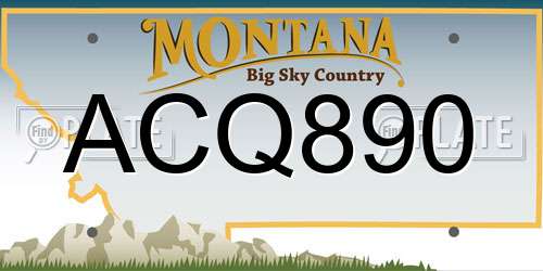 ACQ890 Montana License Plate