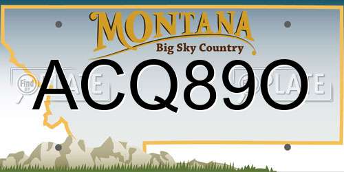 ACQ89O Montana License Plate
