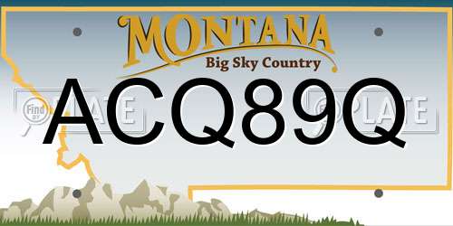 ACQ89Q Montana License Plate