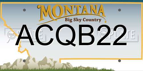 ACQB22 Montana License Plate
